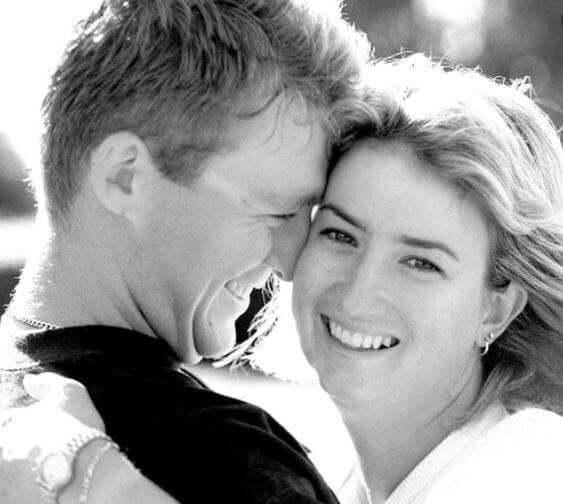 Todd Haller with his ex-fiance Karrie Webb.